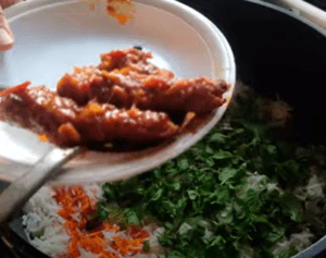 chicken seekh kabab biryani